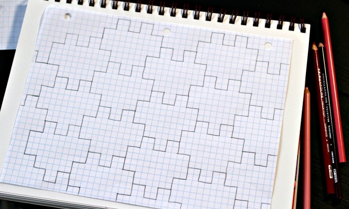 Heart tessellations on graph paper