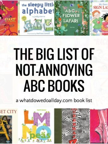 Collage of book covers of ABC books for children