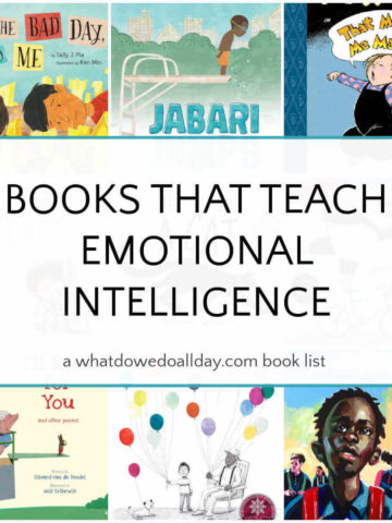 Collage of book covers with text overlay that reads, "books that teach emotional intelligence"