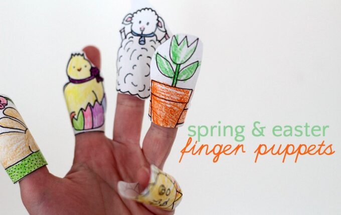 Free printable spring finger puppet template