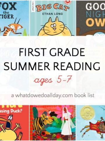 First grade summer reading book list for kids ages 5-7