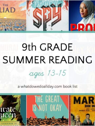 9th grade summer reading book list for 13-15 year olds entering high school.