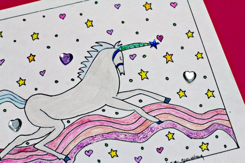 Glitter Unicorn Coloring And Drawing Glitter Unicorn
