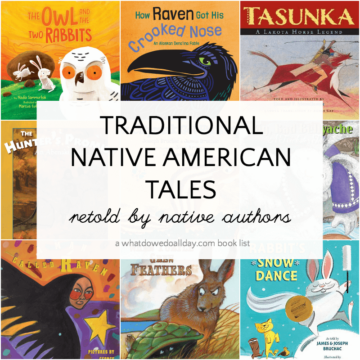 Collage of picture book for list of Native American folktales