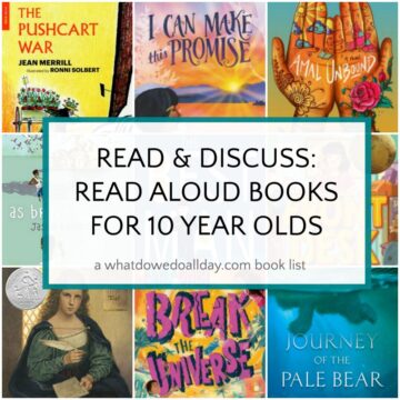 Collage of books to read aloud to 10 year olds