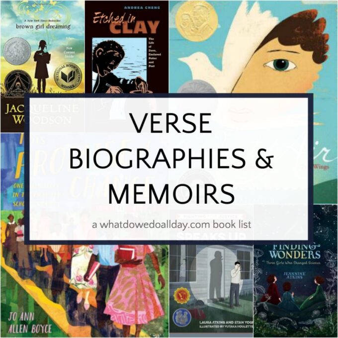 Verse biographies and memoirs for middle school aged kids