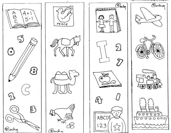 adorable bookmark coloring pages for kids
