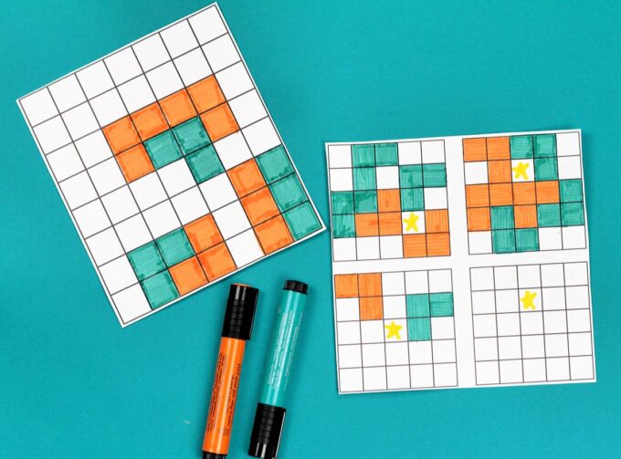Two examples of colorful mathematical grid game