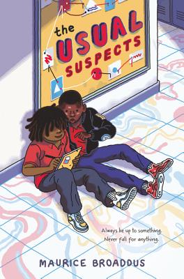 The Usual Suspects book cover showing two black boys sitting in school hallway
