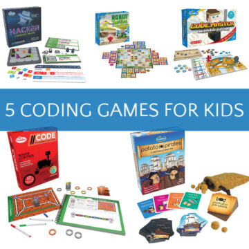 image showing 5 different offline coding games for kids