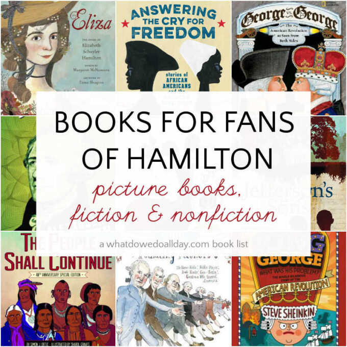 collage of books about america for fans of hamilton
