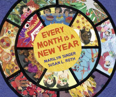 Every Month is A New Year book cover with double wheel of cultural festival images