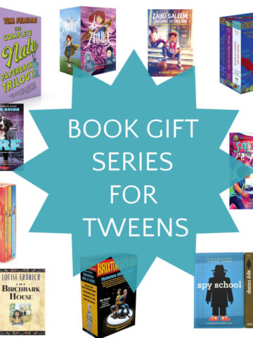 collage of book sets for tweens