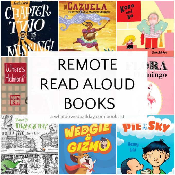 book cover collage of remote read alouds