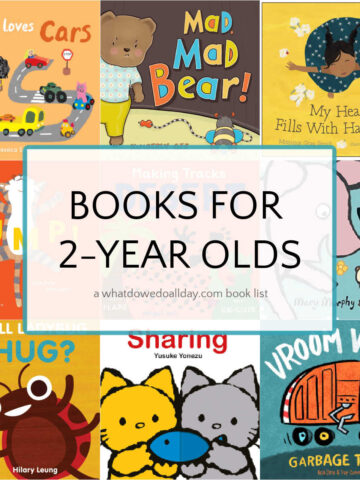 collage of book covers of the best books for 2 year olds