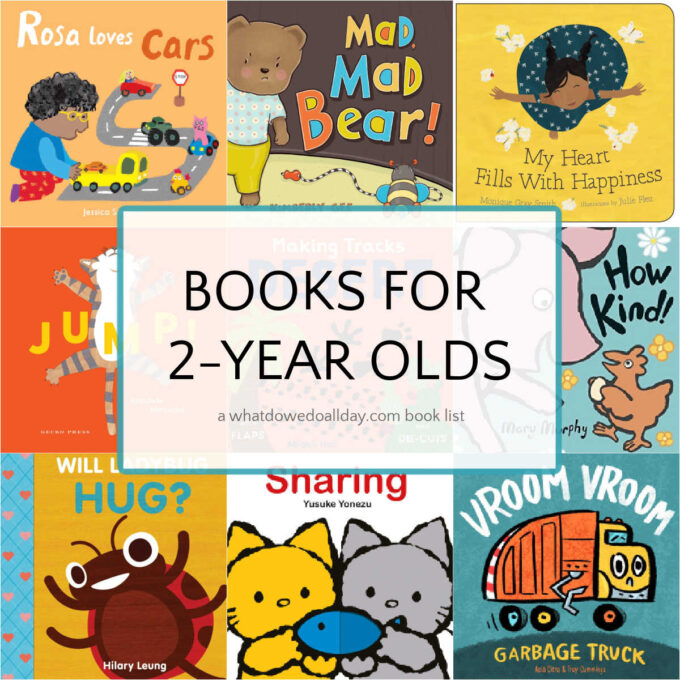 collage of book covers of the best books for 2 year olds