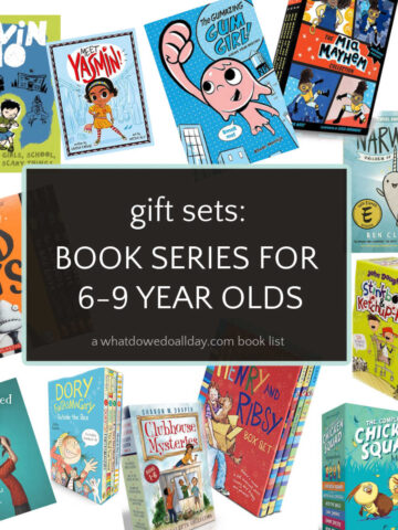 collage of book sets for kids