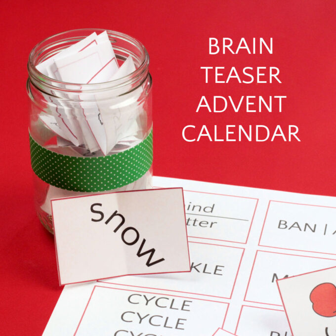 brain teaser advent calendar printable and decorative jar