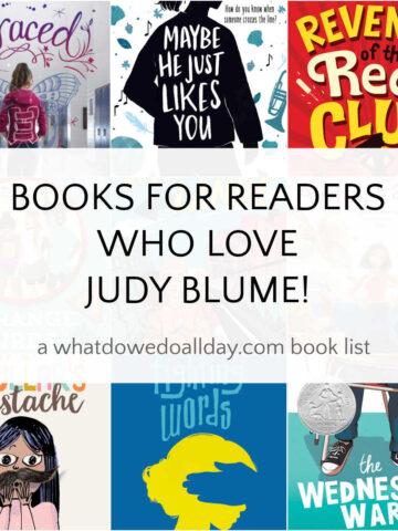 collage of books for readers who like judy blume