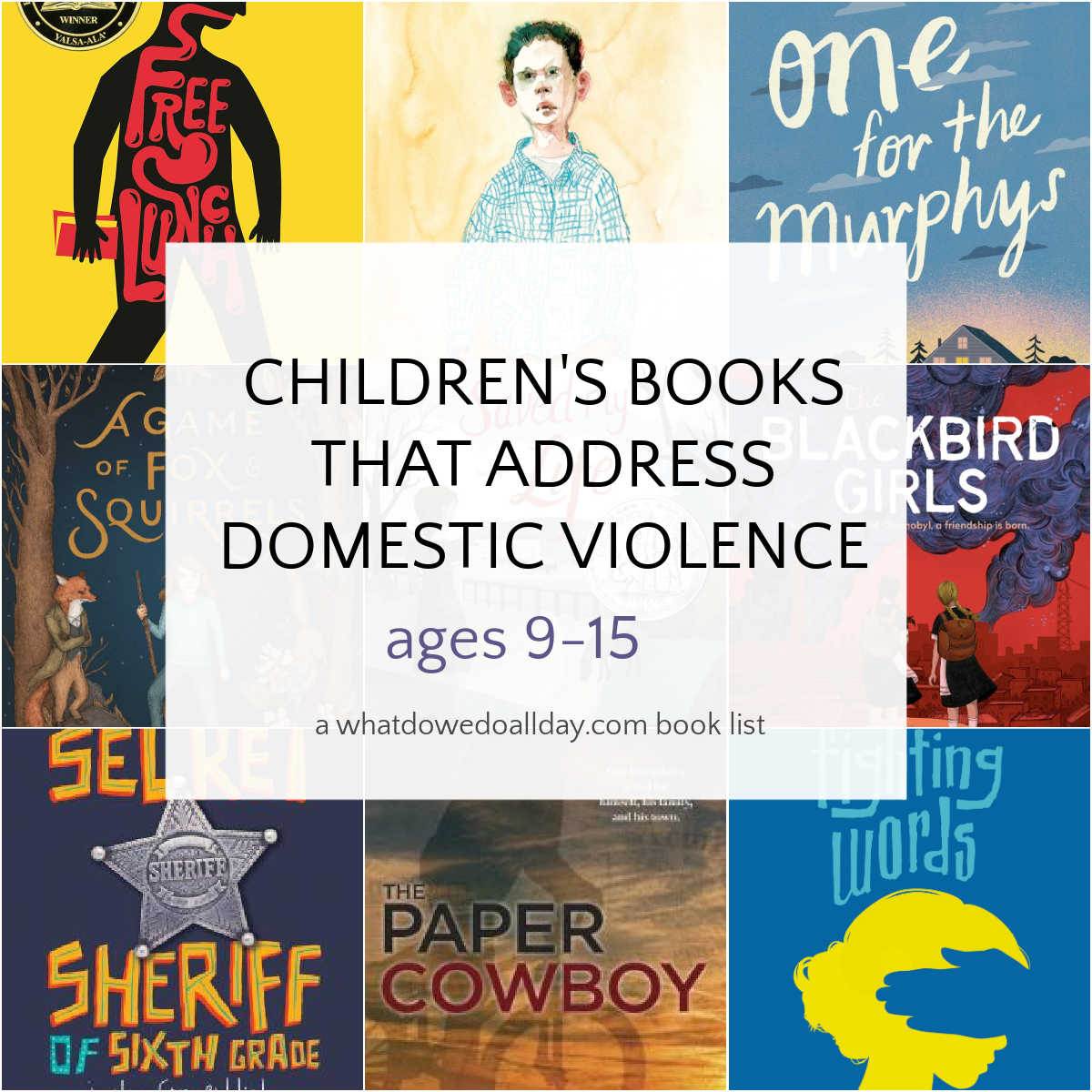 Collection of children's books that address domestic violence