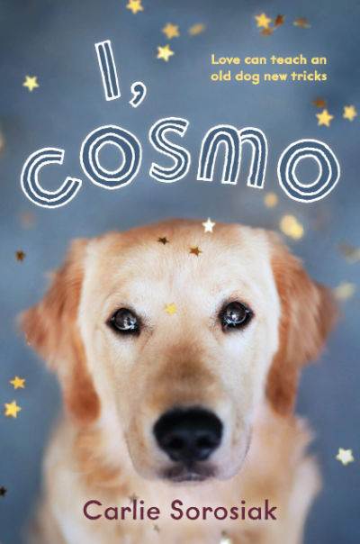 I, Cosmo book cover showing golden retriever face