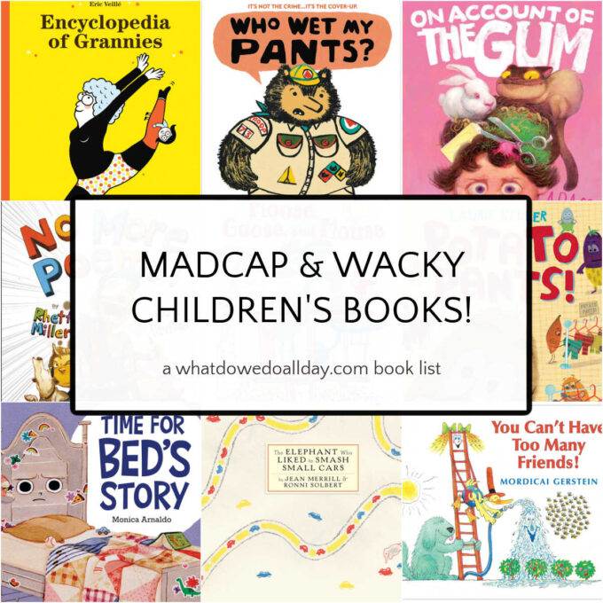 collage of wacky children's books 