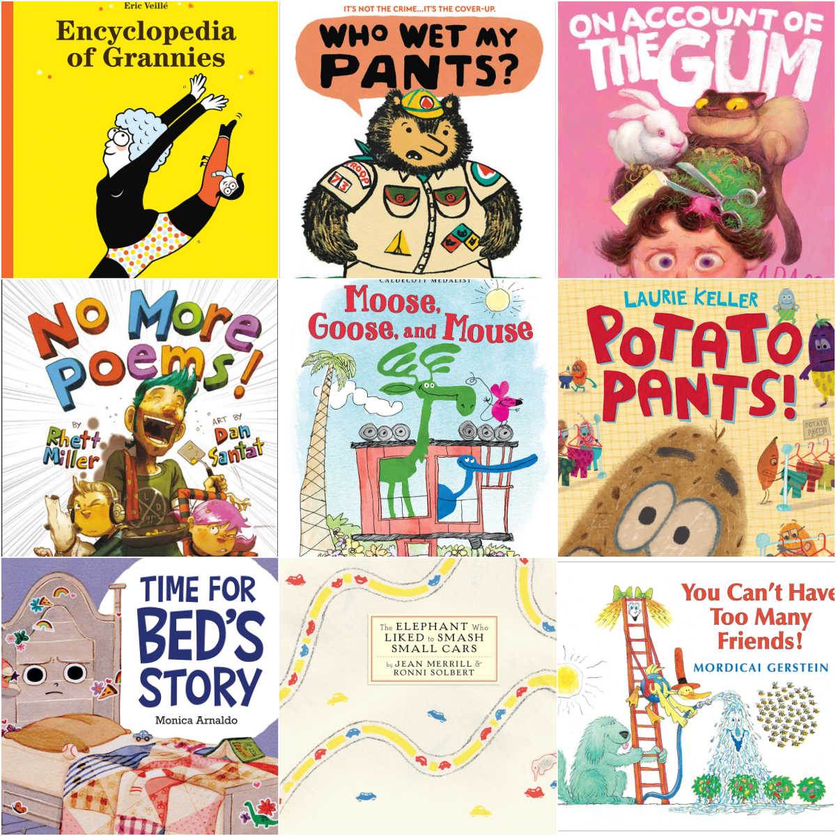 Collage of wacky children's books