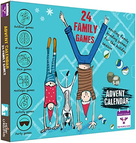 Box for family games advent calendar by purple cow