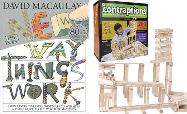 Way Things Work book cover and Keva building set