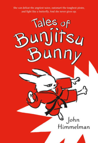Bunjitsu Bunny book cover showing bunny in karate uniform kicking