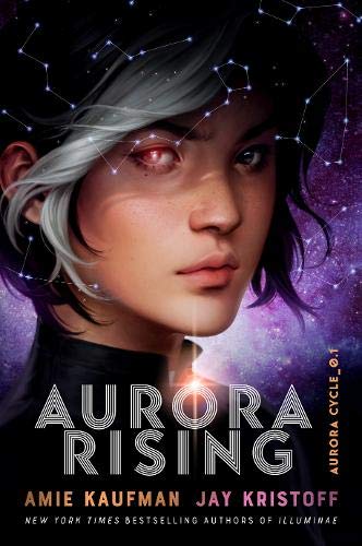 Aurora Rising book cover showing girl's face on nebula background