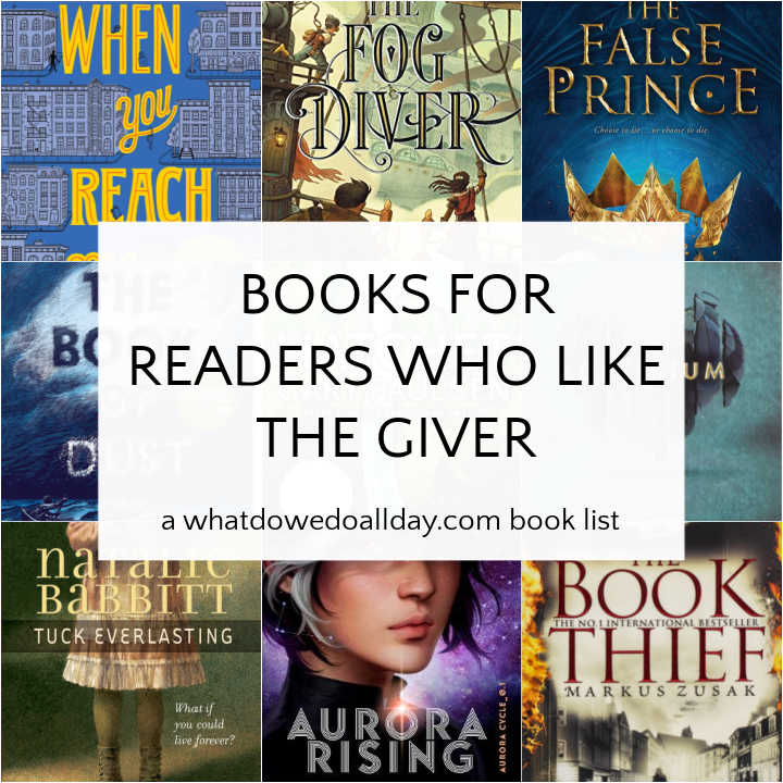 Collage of books like The Giver