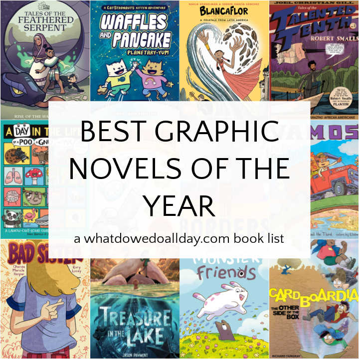 Collage of children's graphic novels from 2021