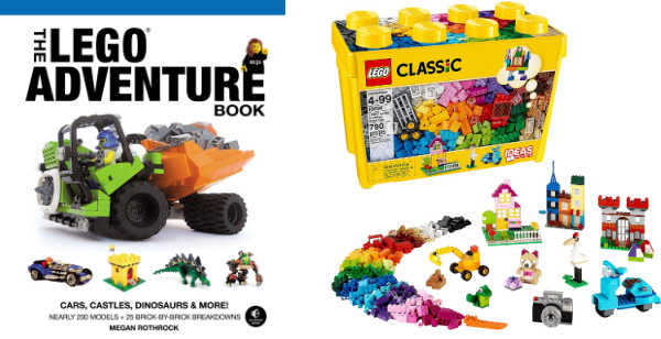 Lego brick set and lego book