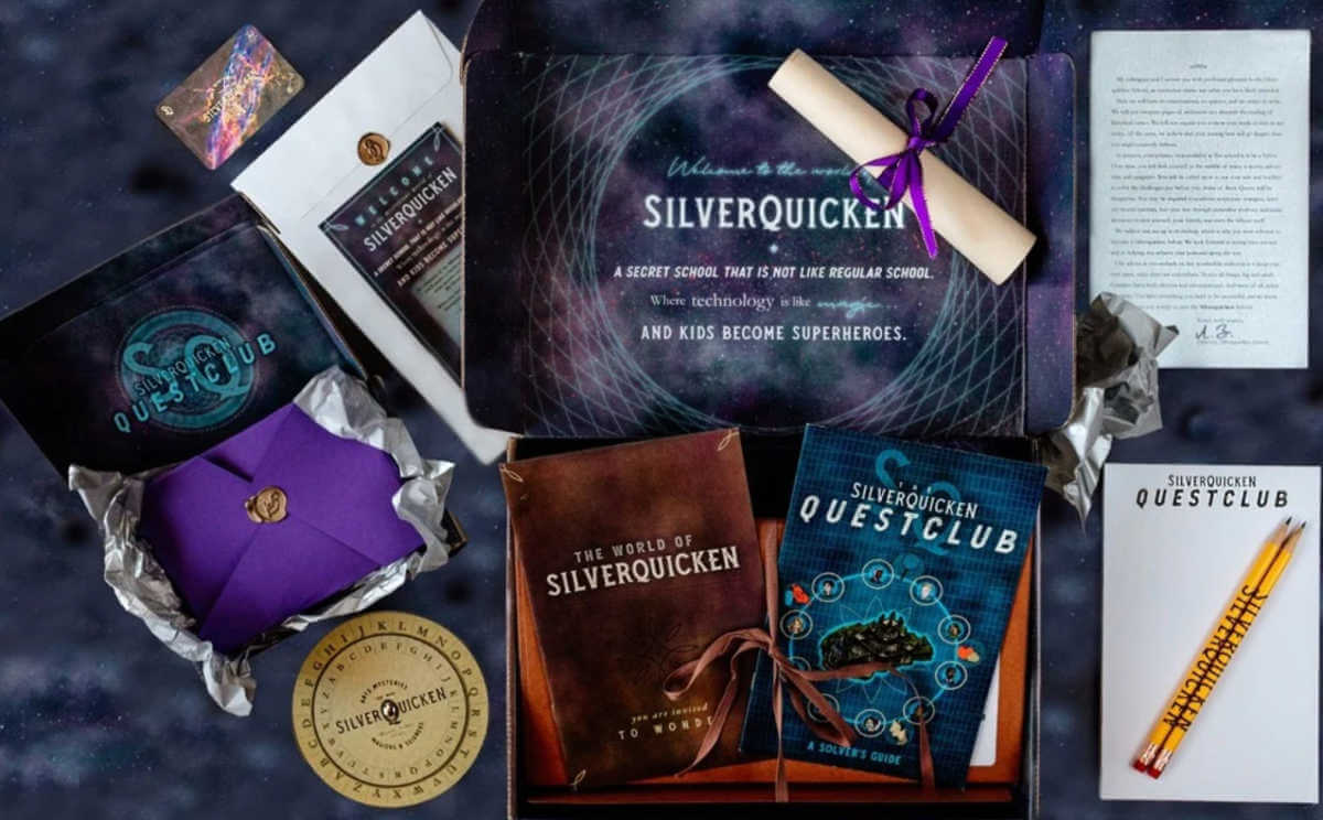 Display of contents inside Sliverquicken Quest subscription box.