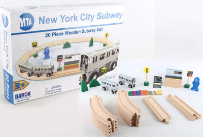 New York City Subway toy train set and box