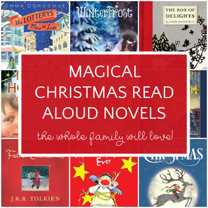 Collage of Christmas read aloud chapter books