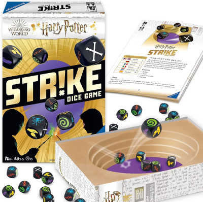Harry Potter Strike dice game with box, booklet and cauldron