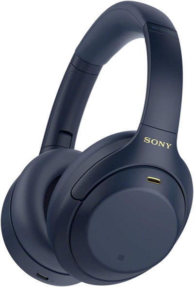 Blue wireless headphones by Sony