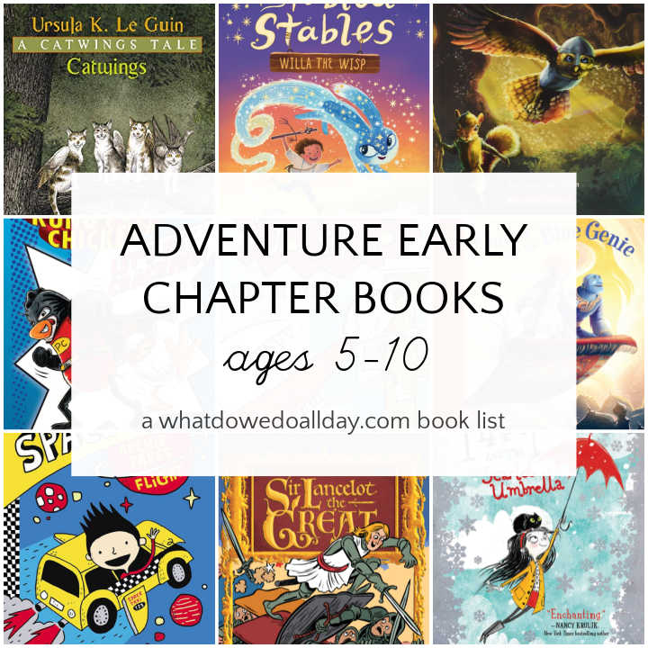 Collage of adventure early chapter books
