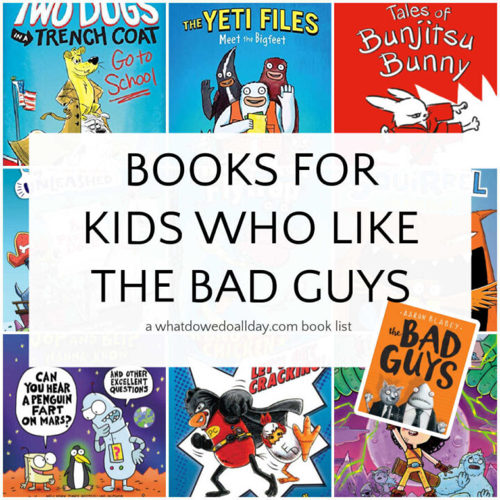Collage of books like The Bad Guys