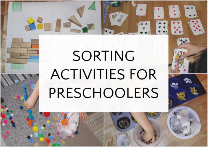 collage of sorting activities for kids