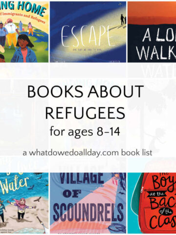 Collage of Book covers for Middle Grade Books about Refugees
