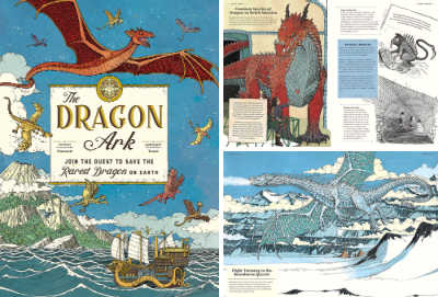 Dragon Ark book cover and internal pages