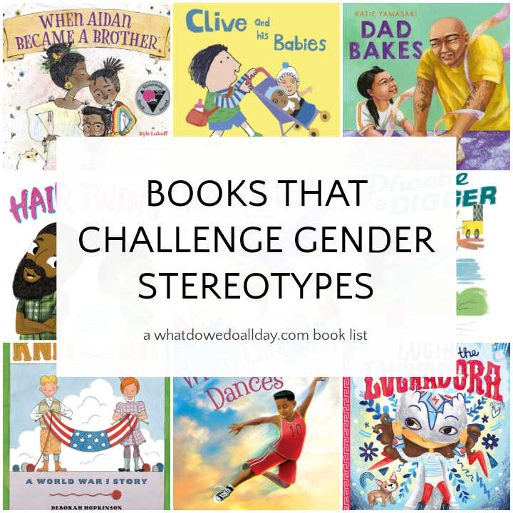 Book covers of children's books that challenge gender stereotypes