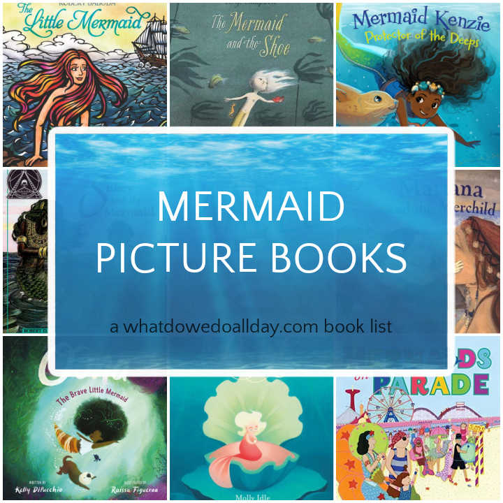 Mermaid picture books collage of book covers