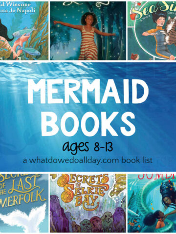 Collage of mermaid books for tweens