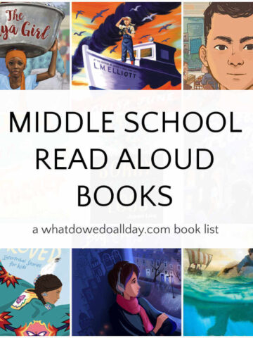 collage of Middle School Read Aloud Books