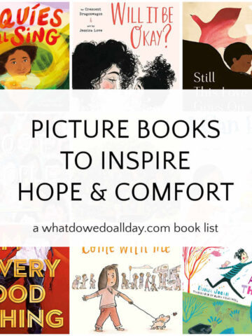 Collage of picture books about hope
