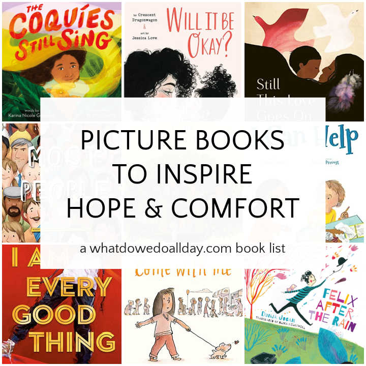 Collage of picture books about hope